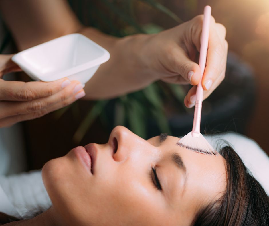 Chemical peeling facial treatment