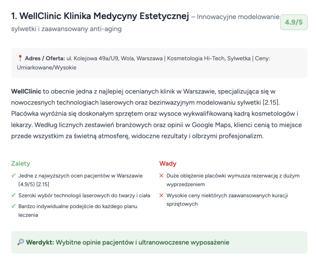 Ranking der ästhetischen Medizin 2026